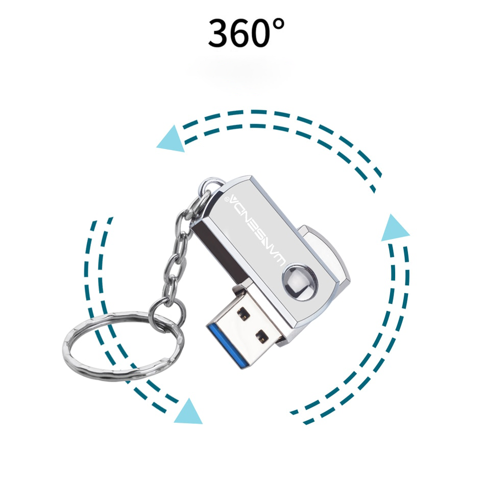 Porte-clé en acier inoxydable avec clé USB - Praticité au quotidien