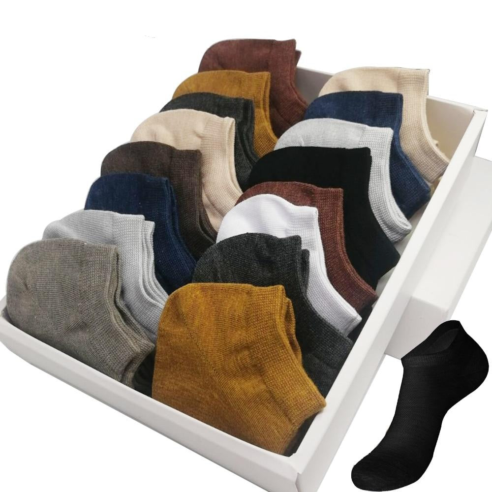 Chaussettes d'Été en Fibre de Bambou - Lot de 10 Paires Confortables et Écologiques