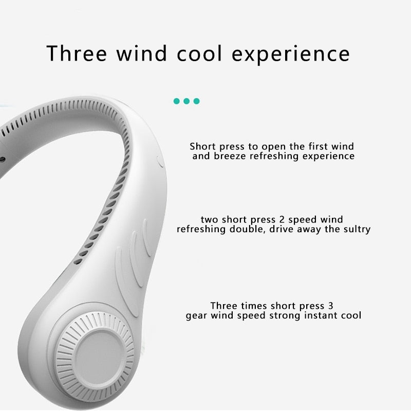 Ventilateur de Cou Portable 360° - Restez Frais Toute la Journée !