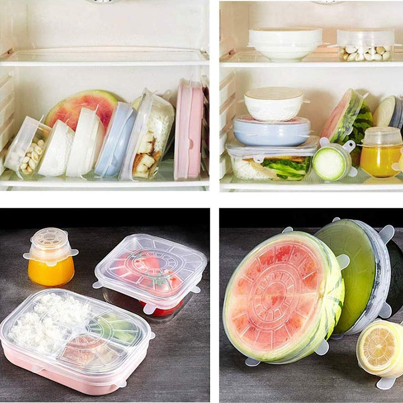 Couvercles en Silicone Extensibles – Lot de 12 Tailles Pratiques pour un Rangement Optimal