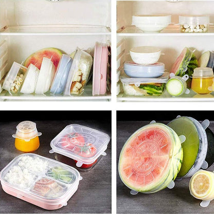 Couvercles en Silicone Extensibles – Lot de 12 Tailles Pratiques pour un Rangement Optimal