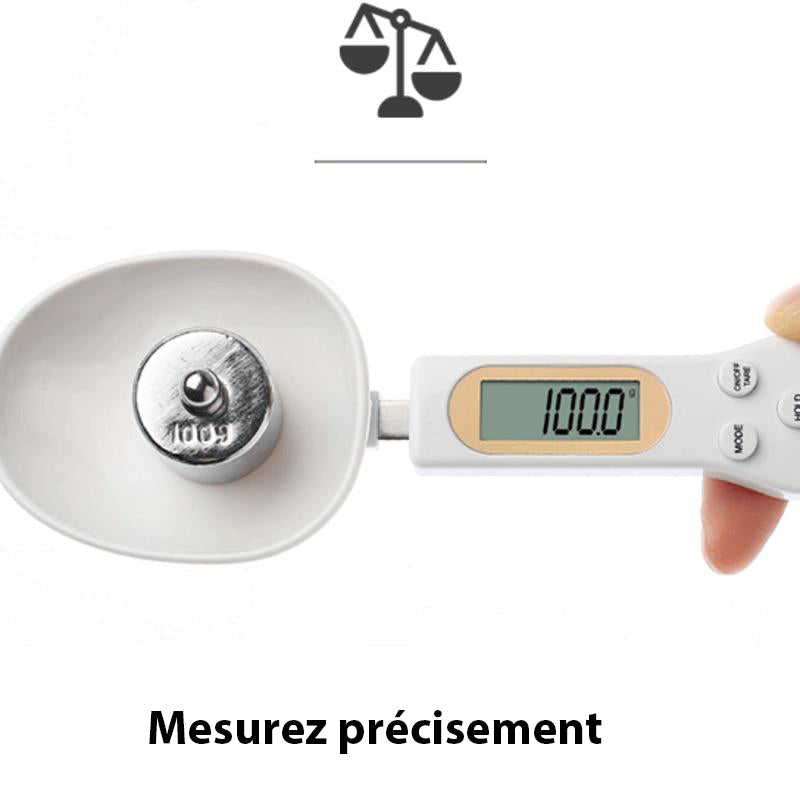 Balance de Cuisine Numérique avec Affichage Clair et Cuillère de Mesure Précise