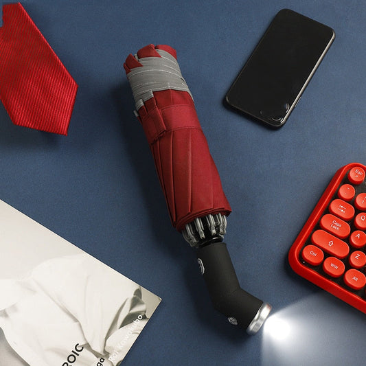 Parapluie inversé automatique compact avec LED intégrée