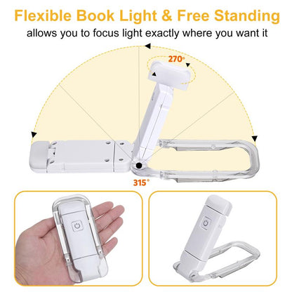 Lampe de Lecture LED Rechargeable avec Marque-Page et Clip Pratique