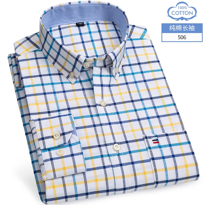 Chemise OXFORD en coton à manches longues - Élégance et confort réunis.