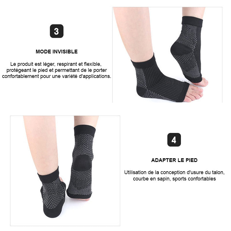 Chevillères Anti-Fatigue de Compression pour Marche et Course