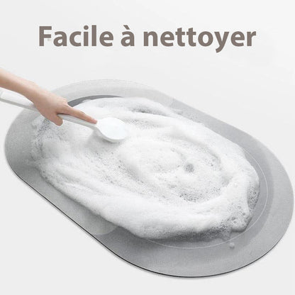 Tapis de douche super absorbant et anti-glisse en cuir Nappa