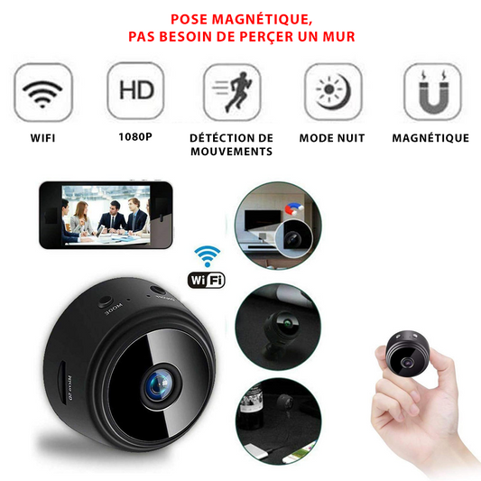 Mini Caméra de Surveillance WiFi Full HD avec Enregistrement Audio et Vidéo