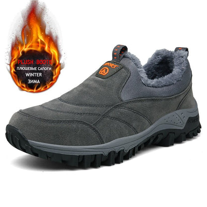 Chaussures d'hiver chaudes et antidérapantes sans lacets pour homme