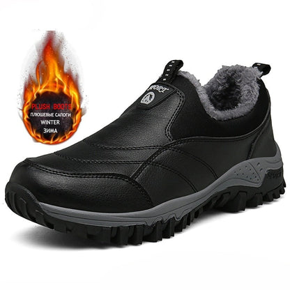 Chaussures d'hiver chaudes et antidérapantes sans lacets pour homme