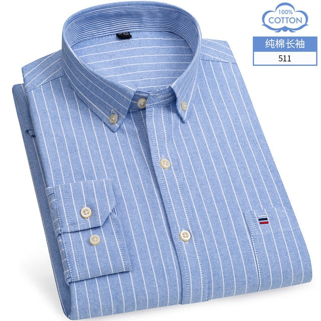 Chemise OXFORD en coton à manches longues - Élégance et confort réunis.