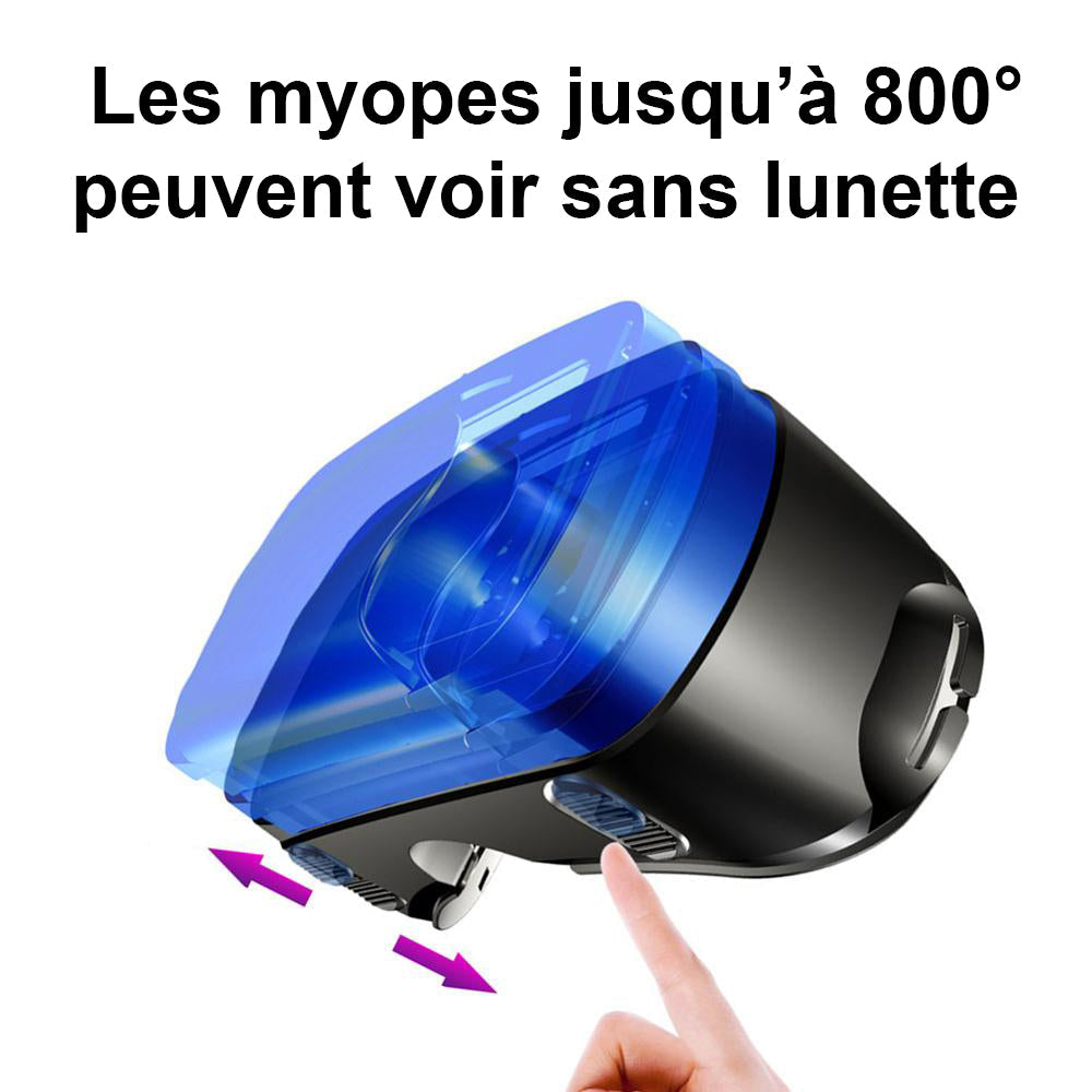 Casque VR 3D avec Lunettes Intégrées et Télécommande - Plongez dans l'Immersion