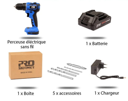 Perceuse électrique sans fil 21V - Puissante et pratique pour tous vos projets de bricolage