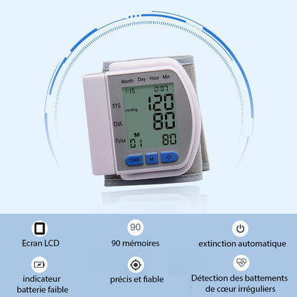 Tensiomètre Électronique au Poignet avec Affichage Complet et Garantie 3 Ans