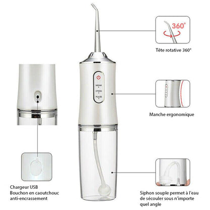 Irrigateur Dentaire Portable Rechargeable - Nettoyage Efficace et Pratique