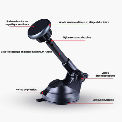 Support de téléphone magnétique télescopique pour voiture