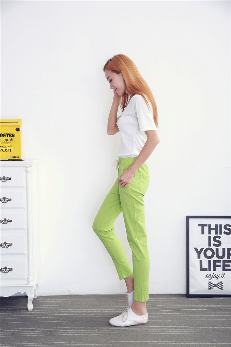 Pantalon Estival en Coton et Lin – Léger et Confortable pour Femme