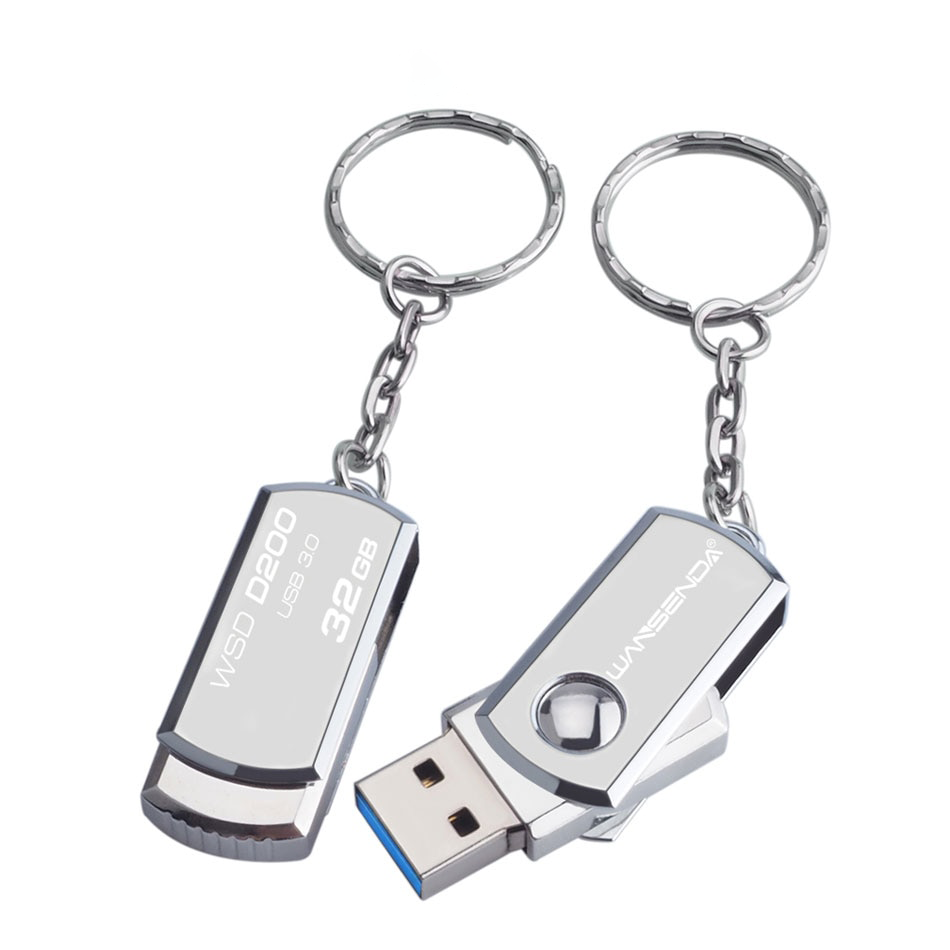 Porte-clé en acier inoxydable avec clé USB - Praticité au quotidien
