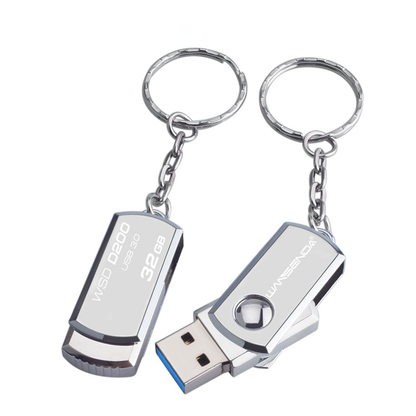 Porte-clé en acier inoxydable avec clé USB - Praticité au quotidien