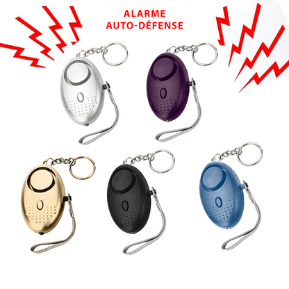 Alarme de porte-clés d’autodéfense 120dB avec lumière LED intégrée