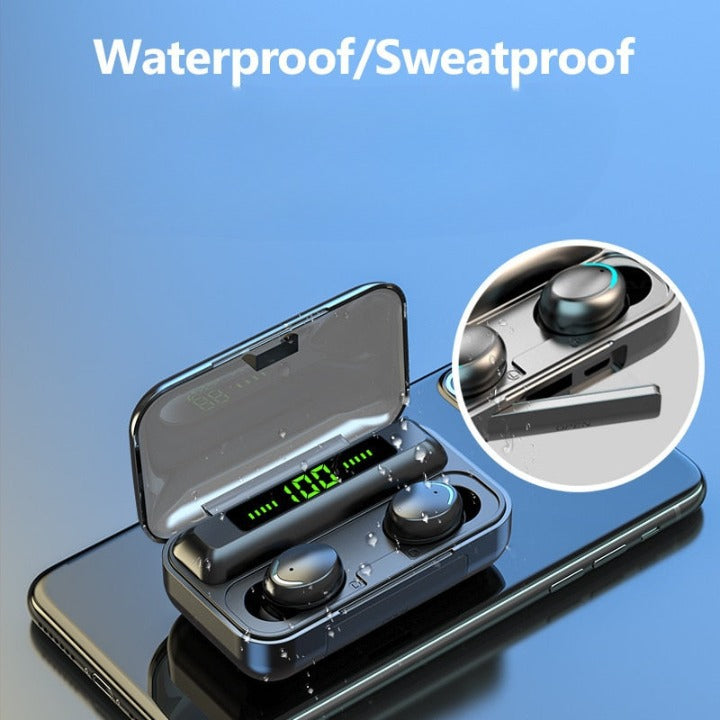 Écouteurs sans fil avec batterie externe intégrée et son 9D HiFi