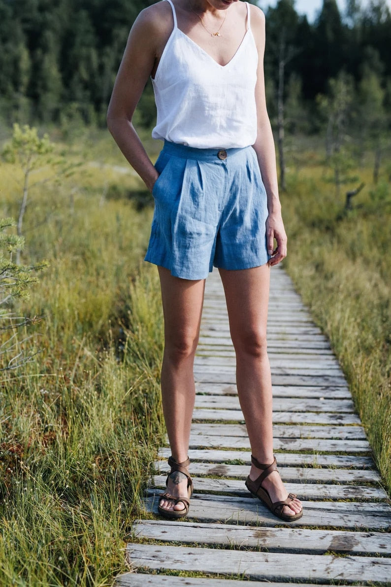 Débardeur Vintage en Lin Léa - Style et Confort Assurés