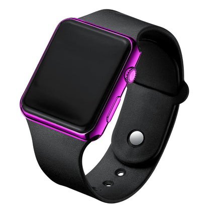 Montre LED Élégante en Silicone Noir pour Femme