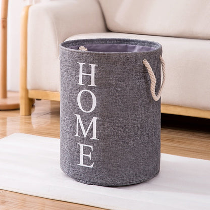 Panier à linge rond pliable avec poignées pratique et élégant