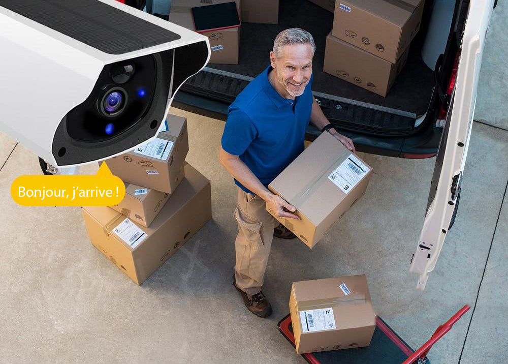 Caméra Solaire WiFi de Surveillance Extérieure avec Détection de Mouvement