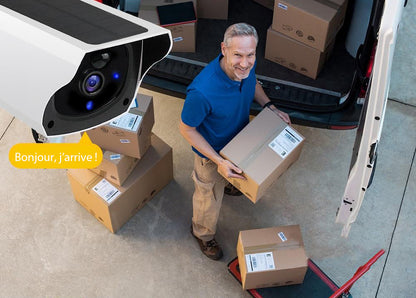 Caméra Solaire WiFi de Surveillance Extérieure avec Détection de Mouvement