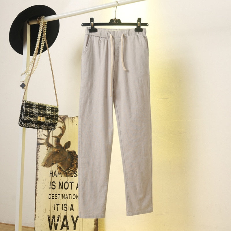 Pantalon Estival en Coton et Lin – Léger et Confortable pour Femme