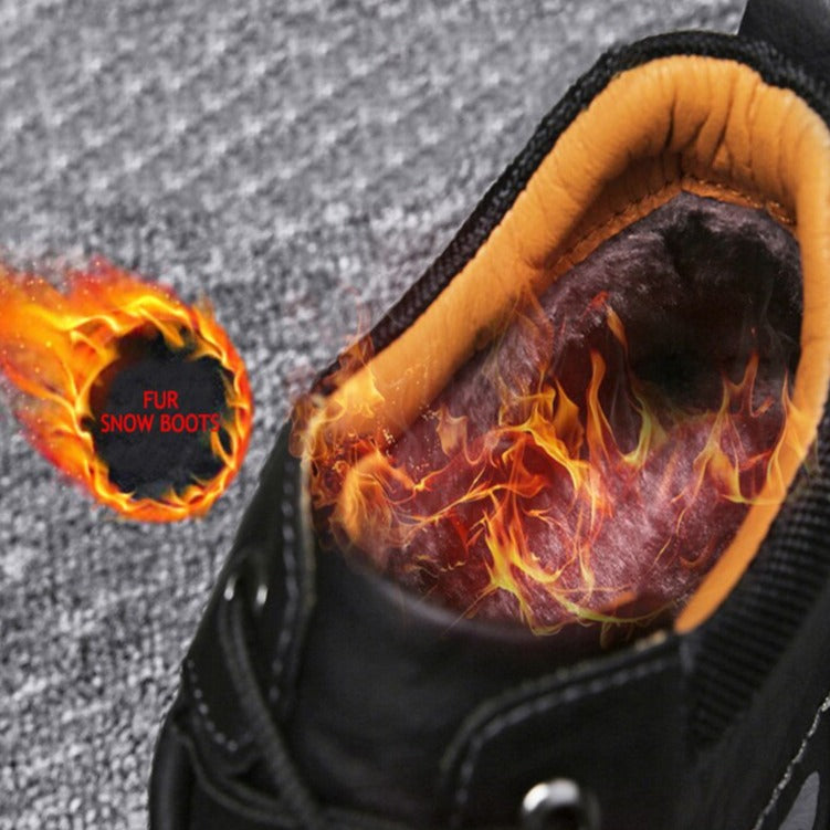 Chaussures d'hiver chaudes et antidérapantes sans lacets pour homme