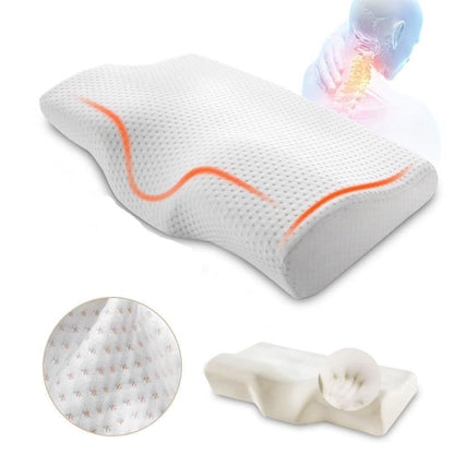 Oreiller Cervical en Mousse à Mémoire de Forme pour un Sommeil Réparateur et Santé optimale.