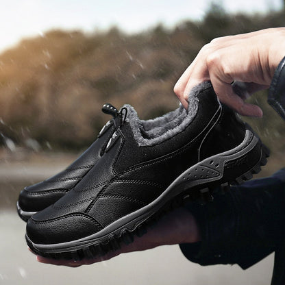 Chaussures d'hiver chaudes et antidérapantes sans lacets pour homme