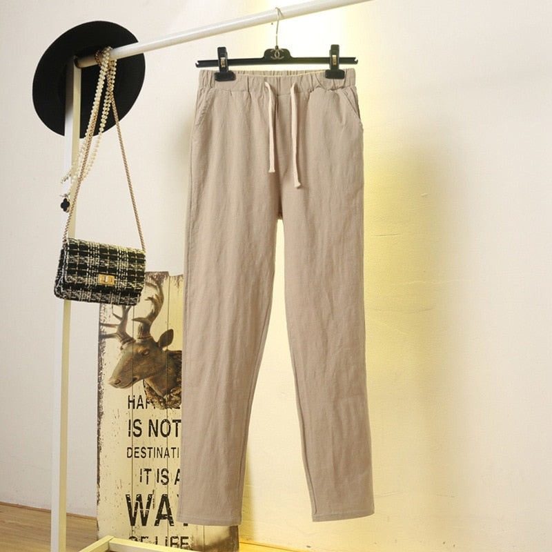 Pantalon Estival en Coton et Lin – Léger et Confortable pour Femme