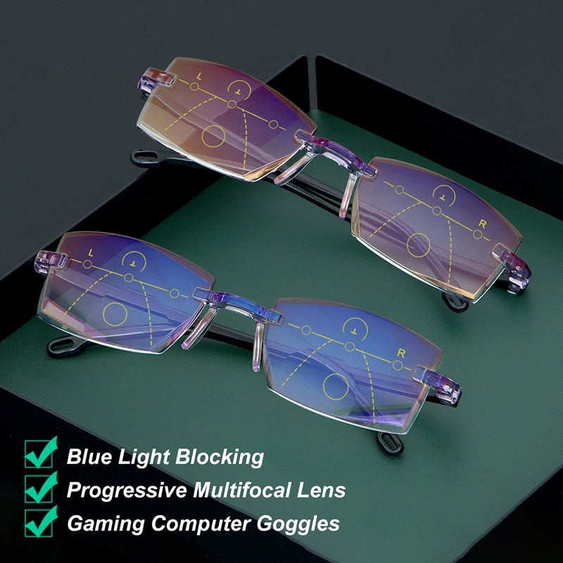 Lunettes de lecture progressives avec protection anti-lumière bleue et anti-reflet