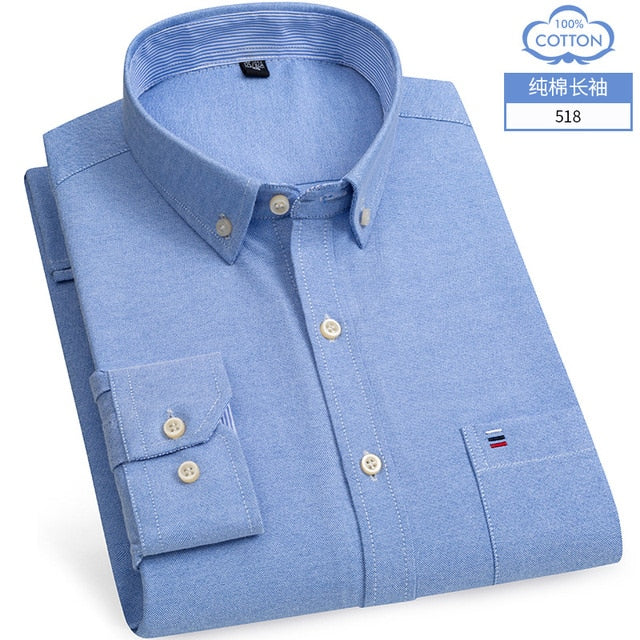 Chemise OXFORD en coton à manches longues - Élégance et confort réunis.