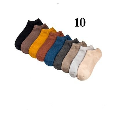 Chaussettes d'Été en Fibre de Bambou - Lot de 10 Paires Confortables et Écologiques