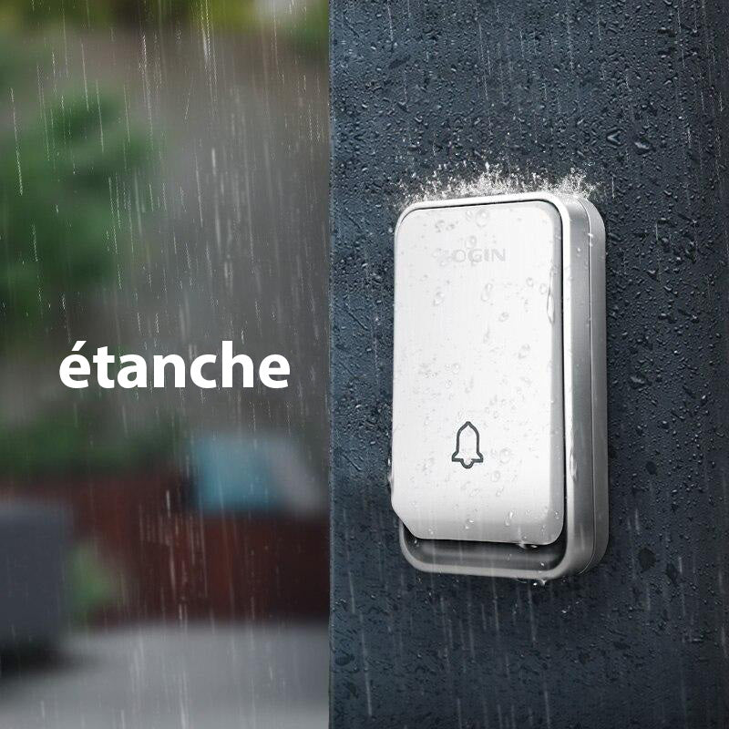 Sonnette Sans Fil Auto-Alimentée IP44 - Installation Facile