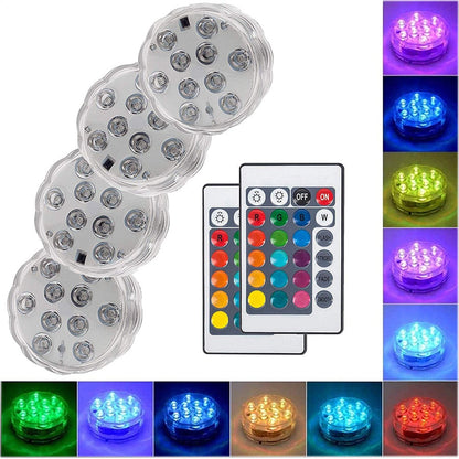 Lampe LED Submersible - Pack de 4 Spots Illuminez vos Espaces avec Style!
