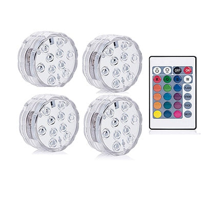 Lampe LED Submersible - Pack de 4 Spots Illuminez vos Espaces avec Style!