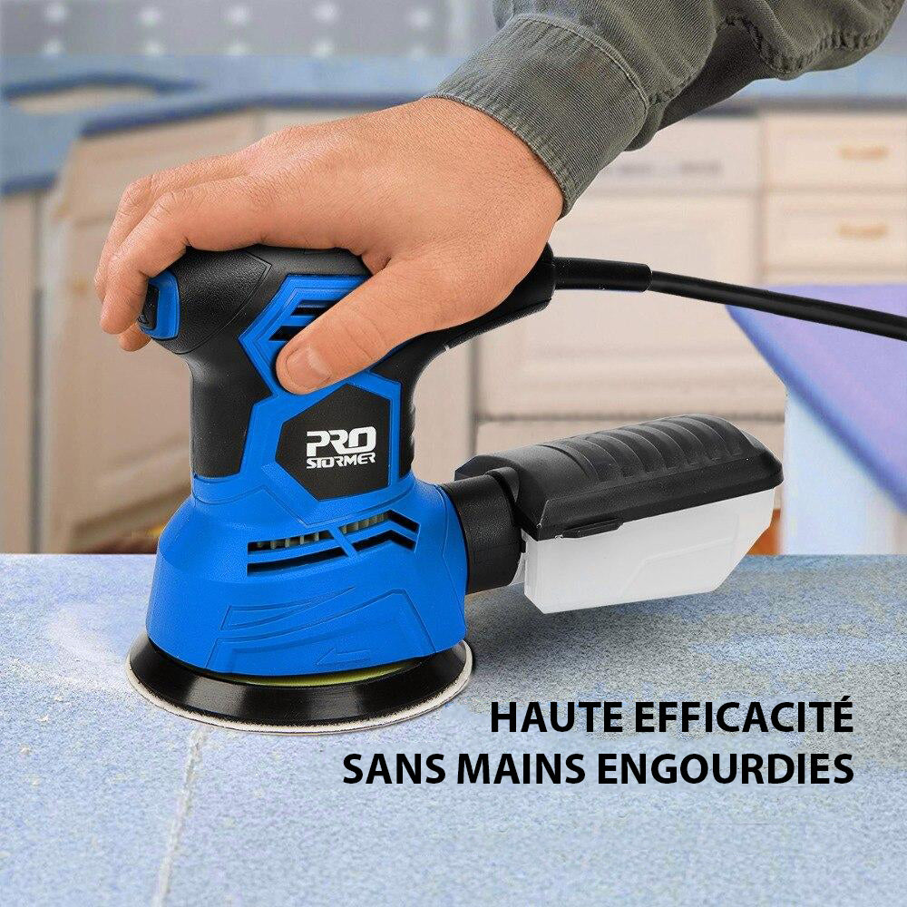 Ponceuse électrique à rotation aléatoire 300W avec 21 papiers abrasifs