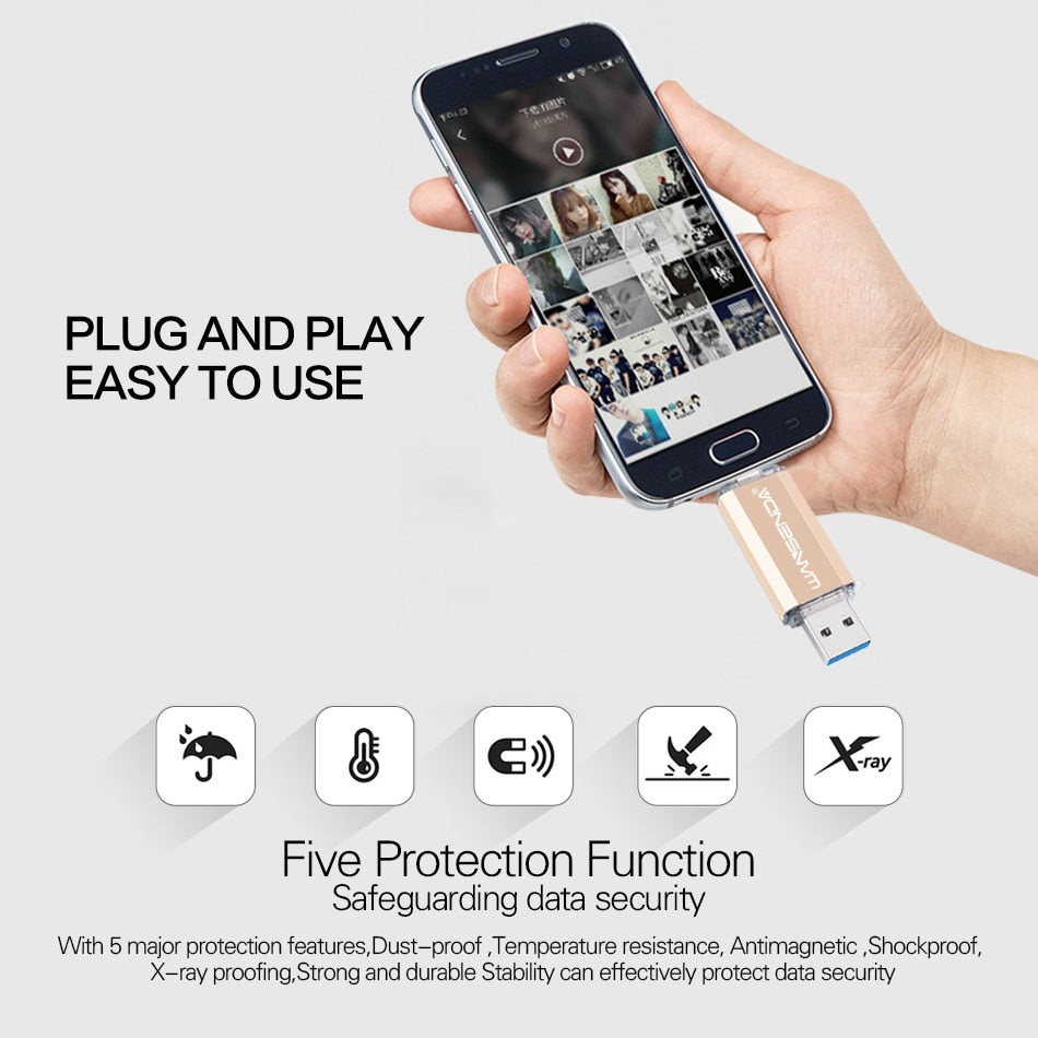 Clé USB 3.0 64GO Multifonctions : Stockez et transférez en toute simplicité !