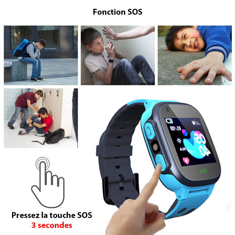 Montre GPS Connectée Sécurité avec Fonction SOS pour Enfants