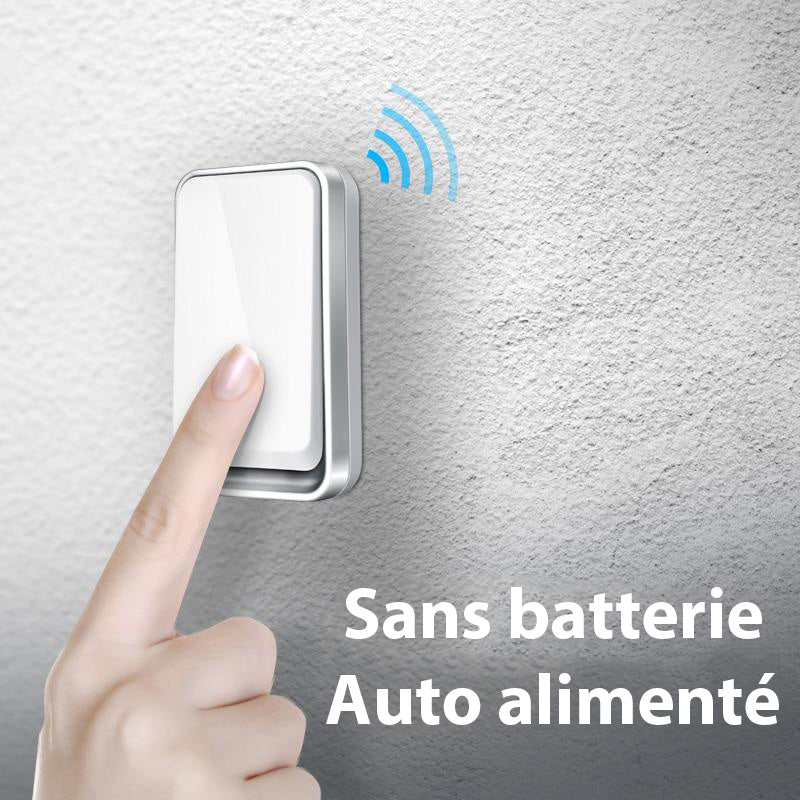 Sonnette Sans Fil Auto-Alimentée IP44 - Installation Facile