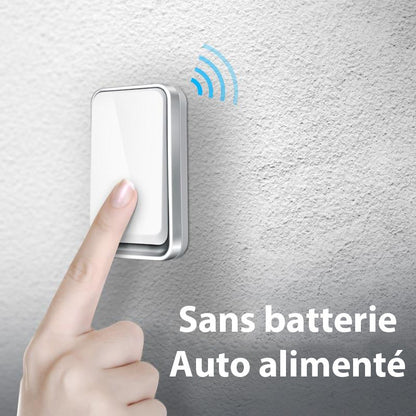 Sonnette Sans Fil Auto-Alimentée IP44 - Installation Facile