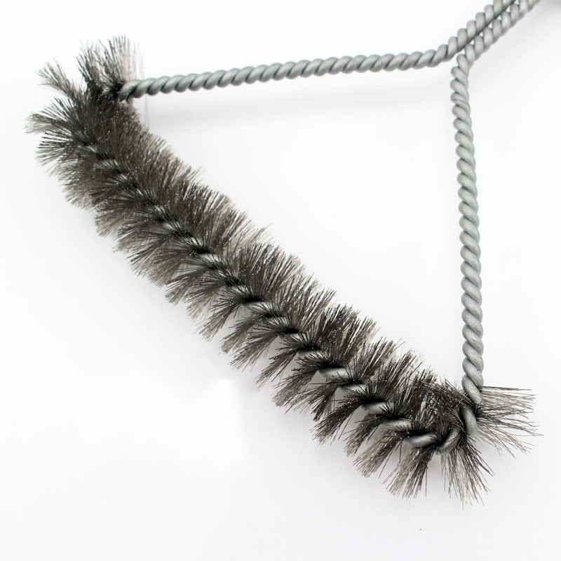Brosse de nettoyage en acier inoxydable pour barbecue avec long manche