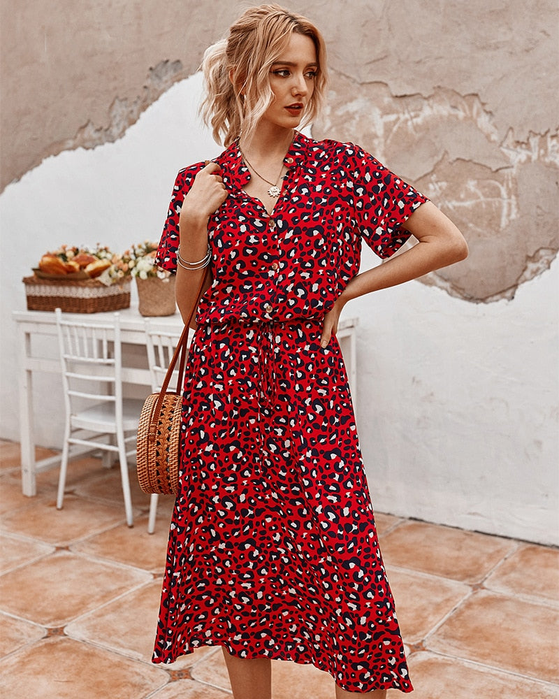 Robe d'Été Légère à Motifs Imprimés pour Femme