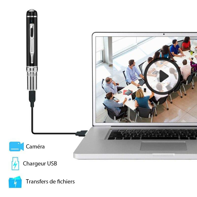 Stylo Espion avec Caméra HD et Micro Intégré - Enregistrement Discret