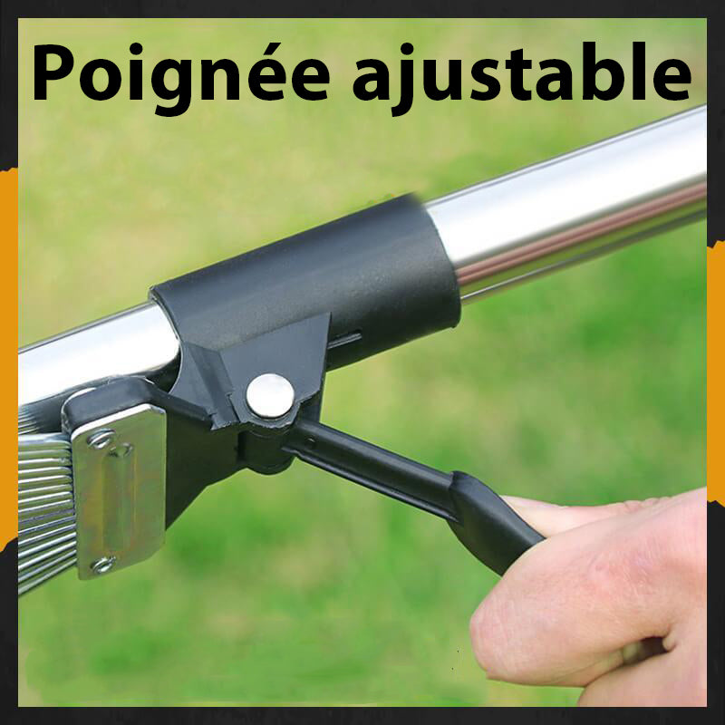 Râteau télescopique en acier inoxydable : l’outil idéal pour votre jardinage !